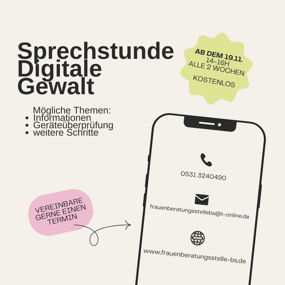 Flyer Frauenberatungsstelle
Sprechstunde Digitale Gewalt