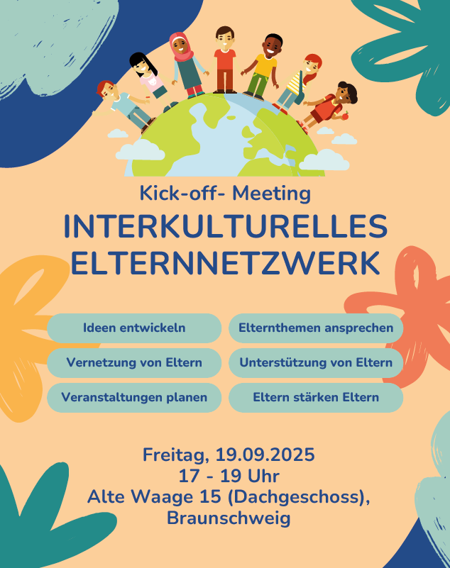 Vorderseite des Flyers Interkulturelle Elternnetzwerk